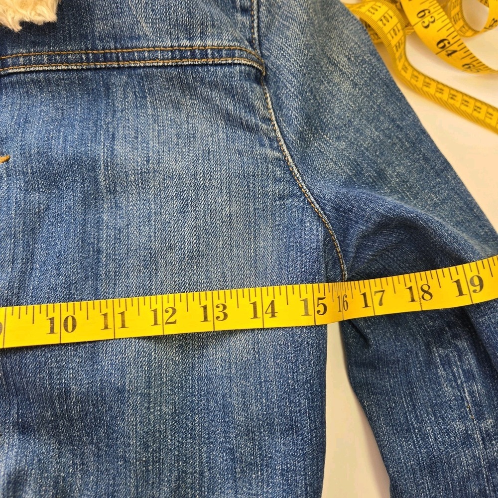 Earl Jeans Womens Vtg Sherpa Lined Denim Jean Jacket Size M Ranch Coat Trucker - Picture 10 of 11